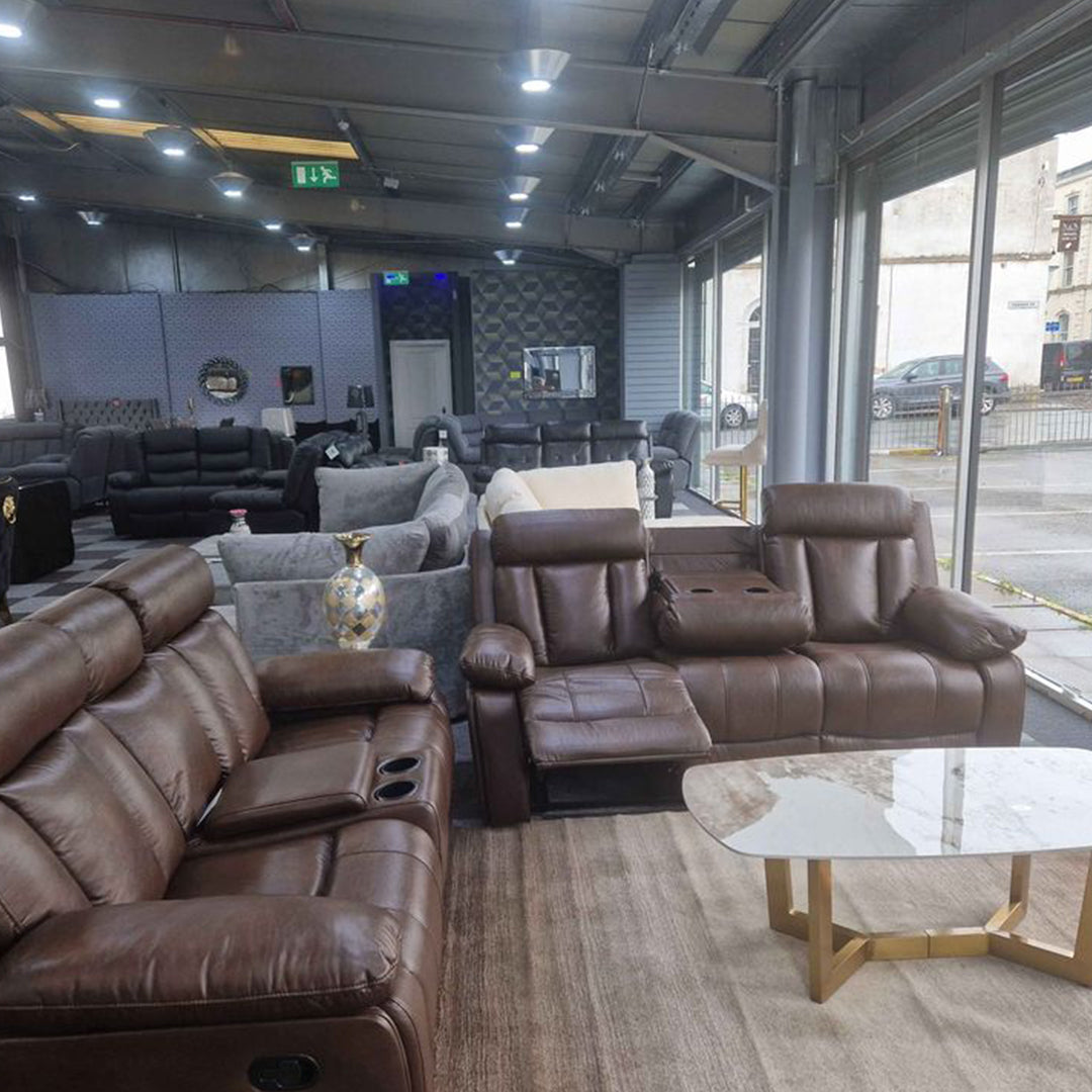 Vancouver 3+2 leather recliner sofa set